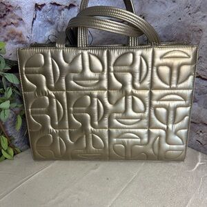 Moose Knuckles x Telfar Quilted Large Shopper in gold nylon satin large